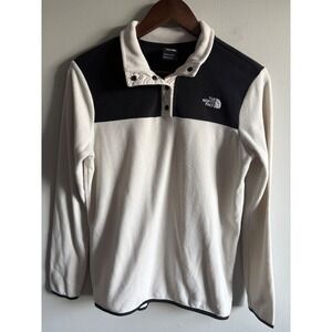 The North Face Women's Small Black White Snap Neck Fleece Pullover